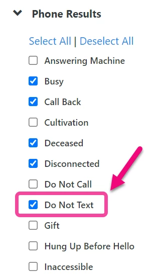 Do not text highlighted in Canvass Results