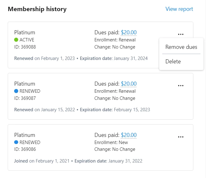 Membership History
