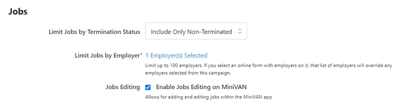 adding jobs info to your campaign