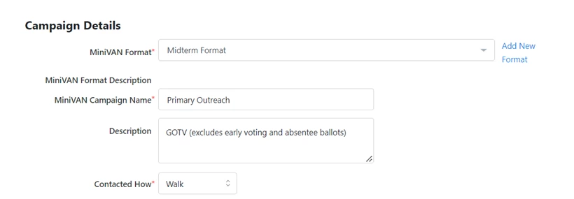 details section of the campaign page