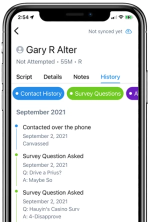 contact history page