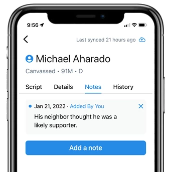 example of adding a note