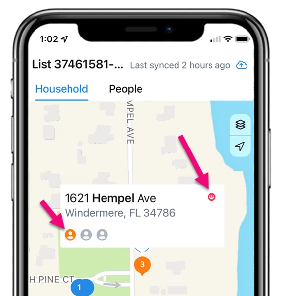team view shows household already canvassed