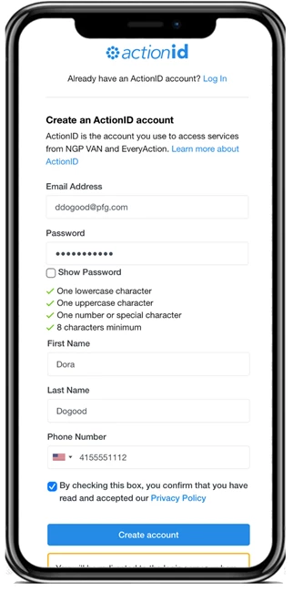creating an action id