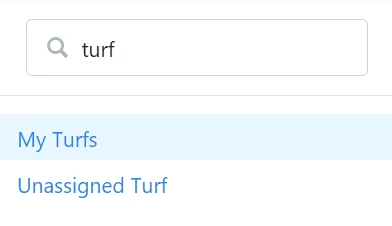 My Turfs shows in the Sidebar
