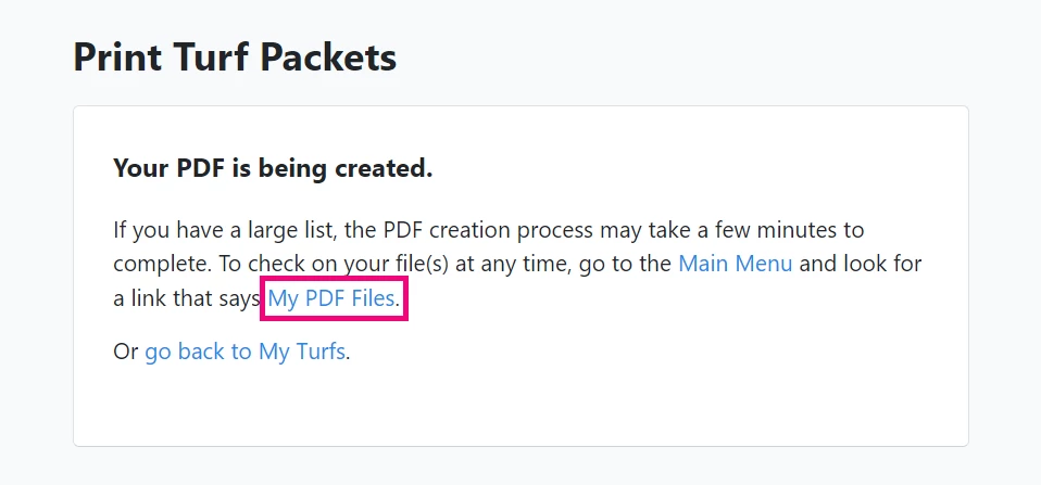 Confirmation that your pdf is downloading