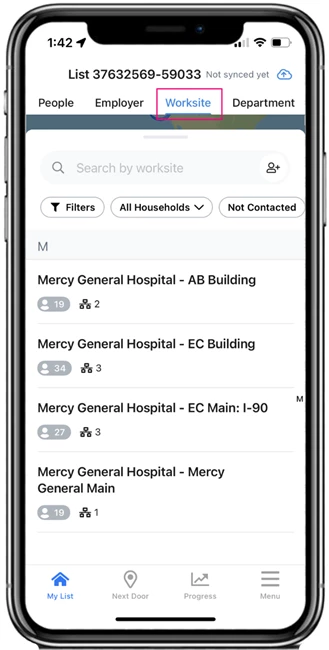 example of workplace listing