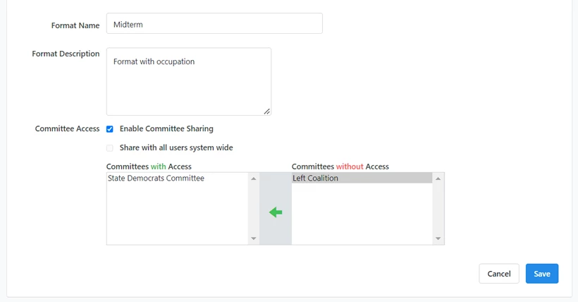 naming and committee access shown