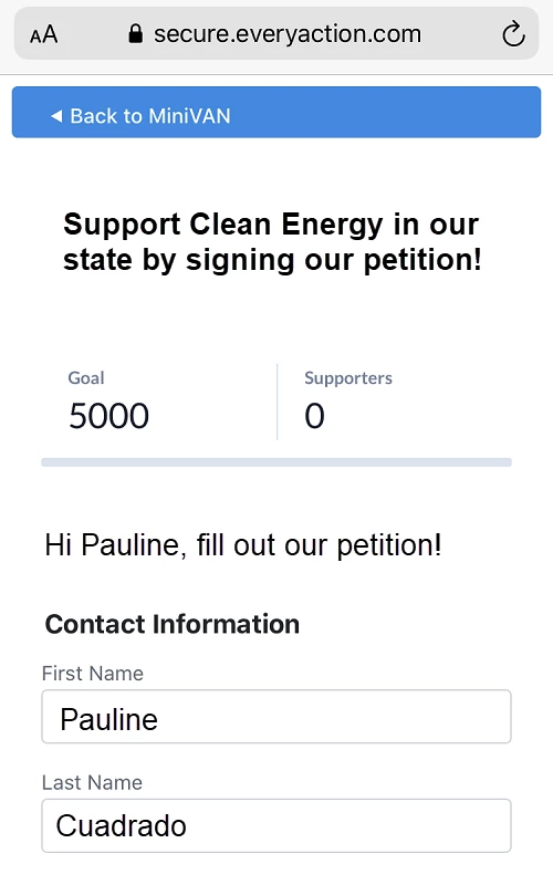 example petition form