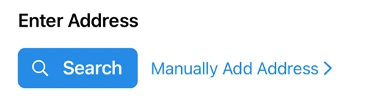 Enter address link shown
