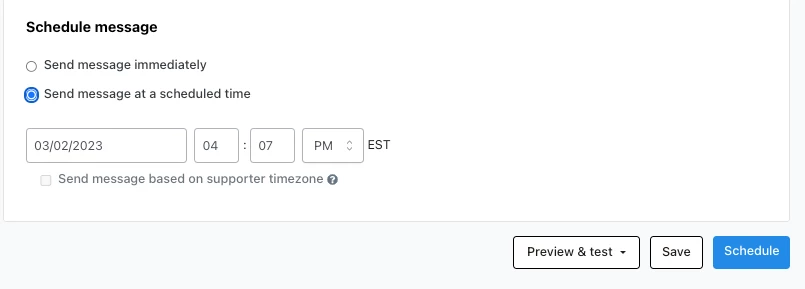 Scheduling the message winner
