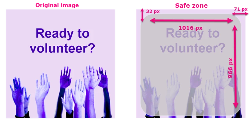 Example of where cropping happens on Square image