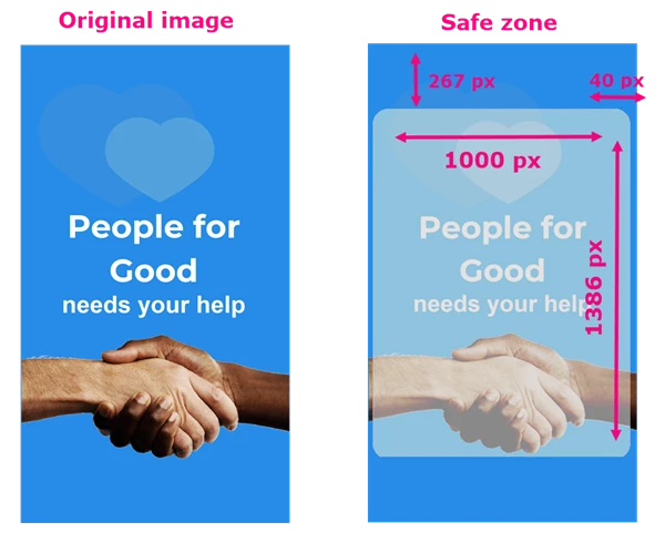 Example of where the cropping happens on a portrait image