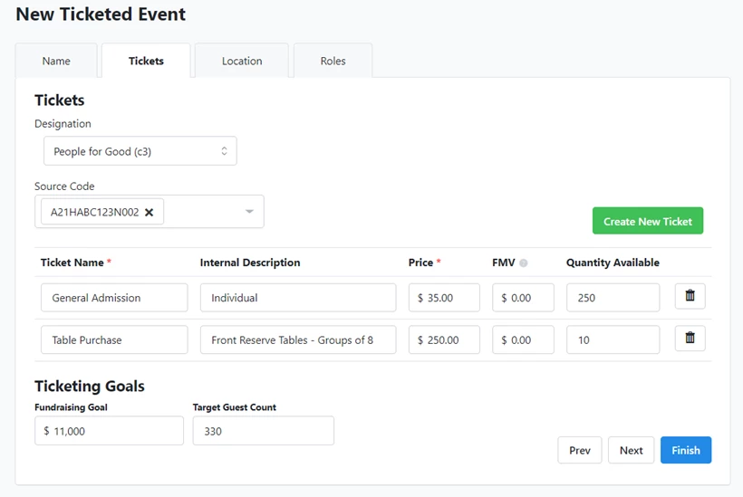 Adding ticket details