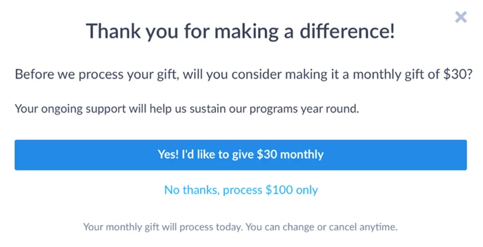 Thank you message
