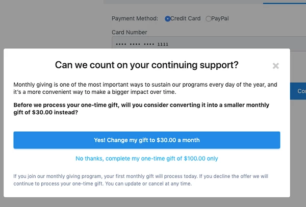 Box that says Can we count on your continuing support?