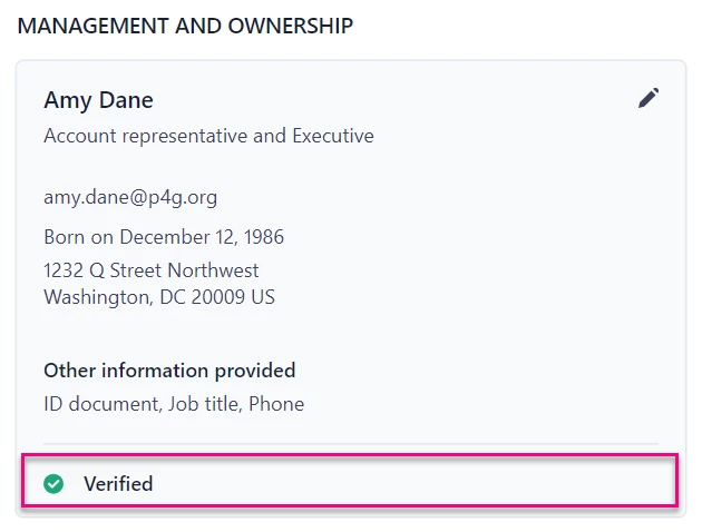 ID Verified green check mark