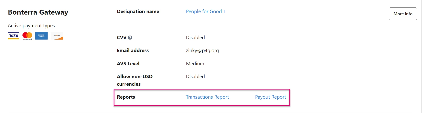 Links to reports embedded in CRM and highlighted