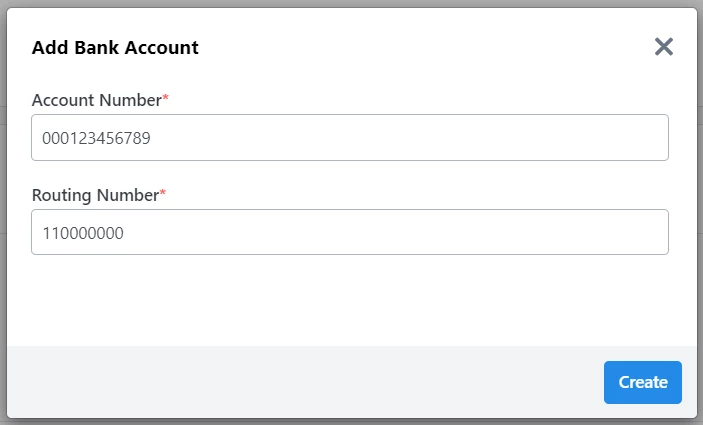 Enter Account Number and Routing Number