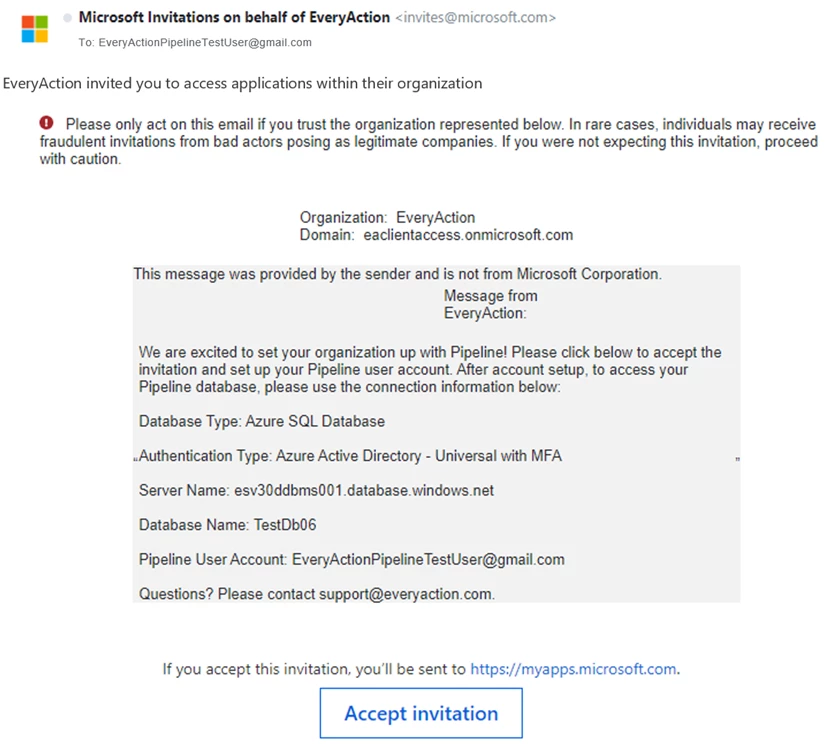 Email example with Accept Invitation link at bottom
