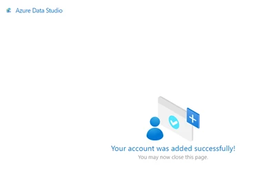 Azure successful add account screen
