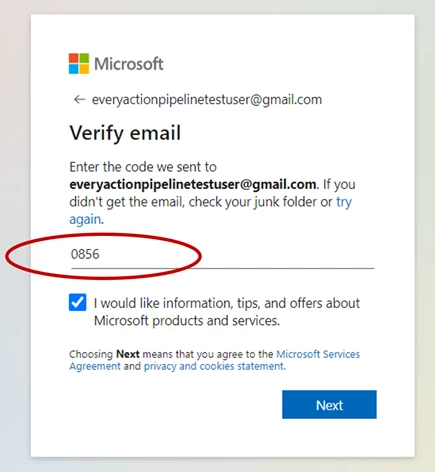 Security code added to MS screen