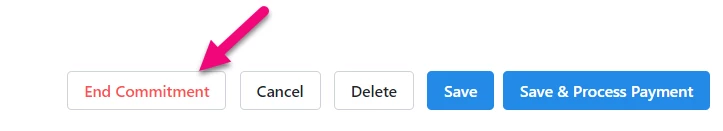 End commitment button is highlighted