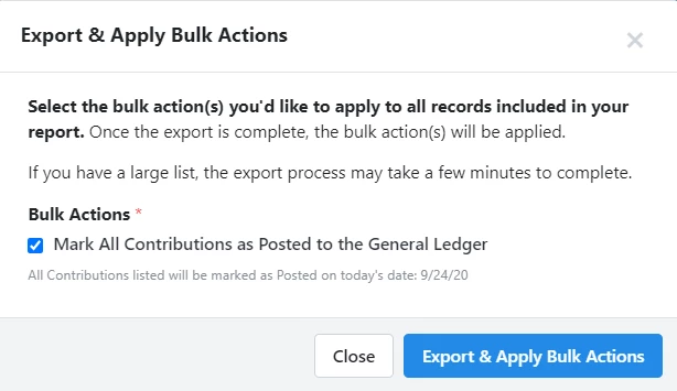 bulk apply and mark as posted warning box