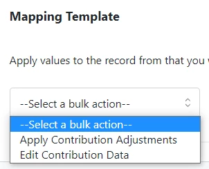 mapping template dropdown