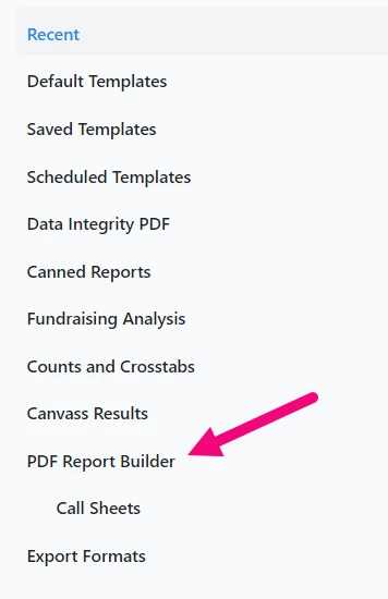 highlights pdf report builder in the report manager list