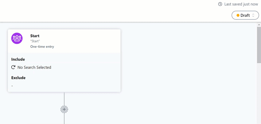 Animation of adding start search