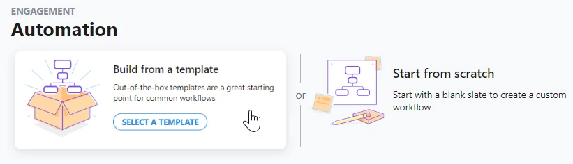 Choices of templates or start from scratch