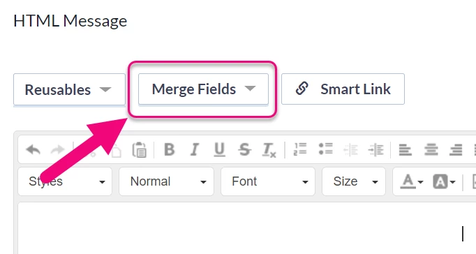 Adding merge fields in classic editor