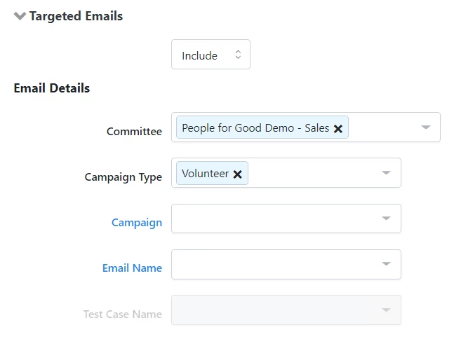 example of targeted email section