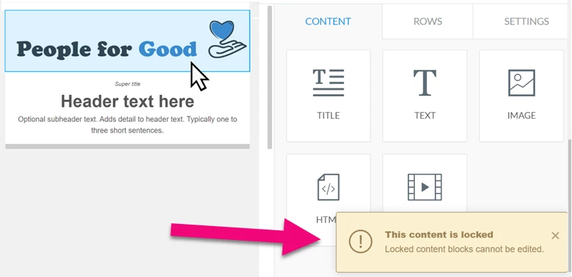 Warning says This content is locked