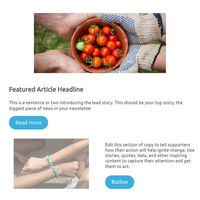 Example of a template in use