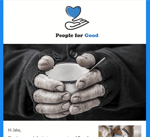 Example of finished email in composer