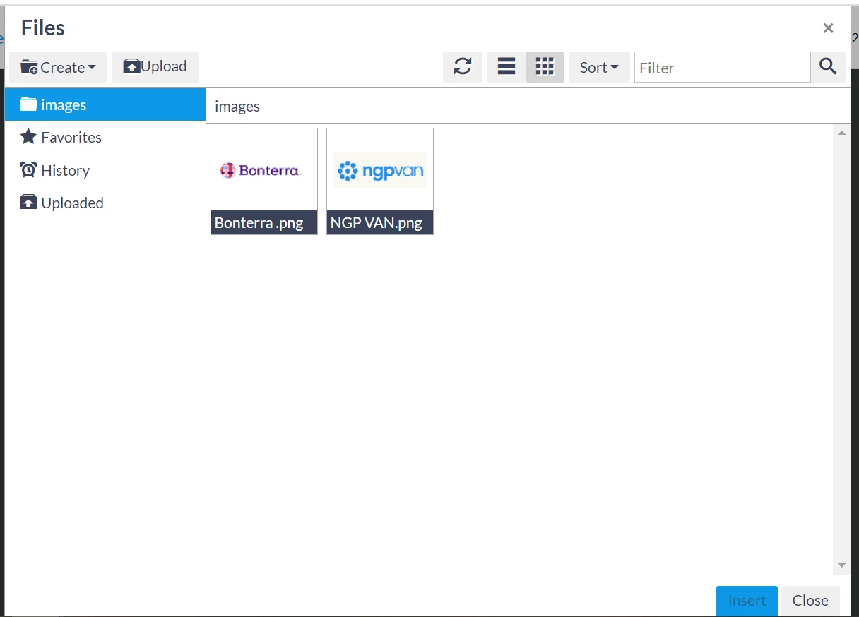 Viewing your File Manager