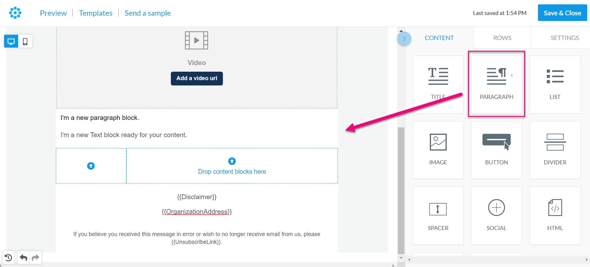 Adding content blocks