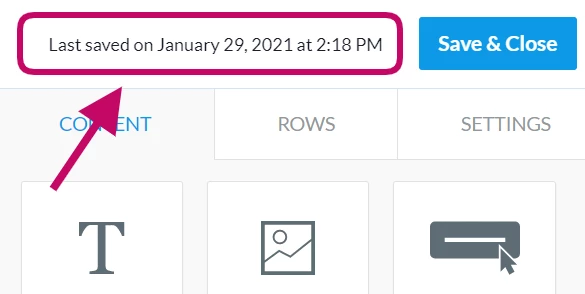 Highlighting the line that shows last saved date and time