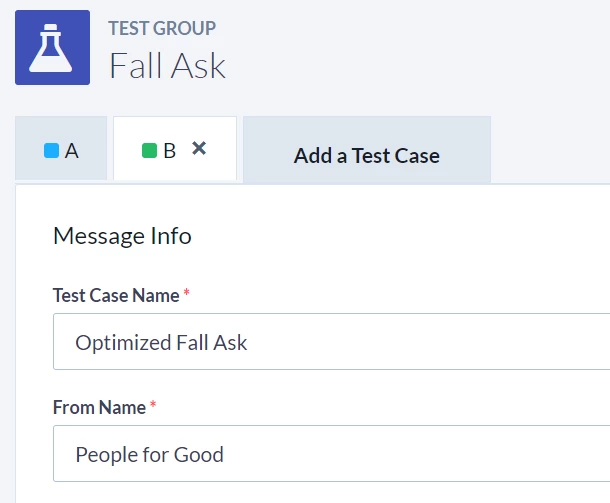 Two test cases are marked and given meaningful names