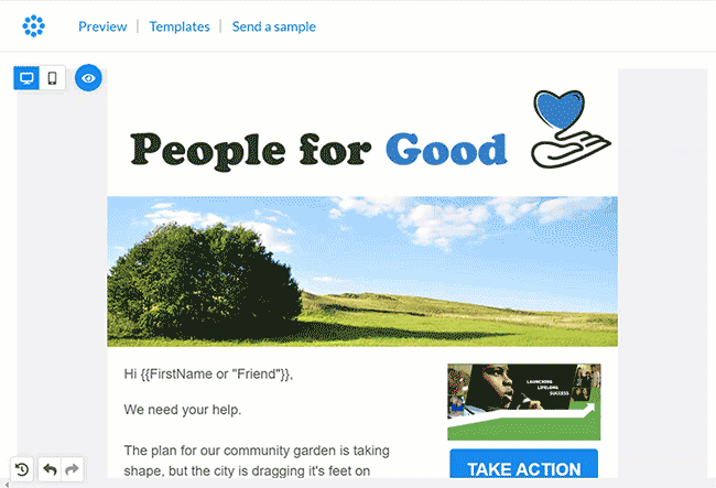 Animation of toggling between mobile and desktop edit modes