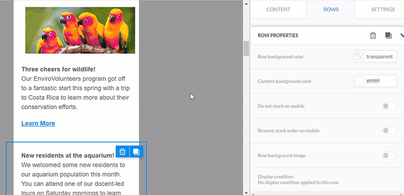 Animation showing how reverse stack flips elements