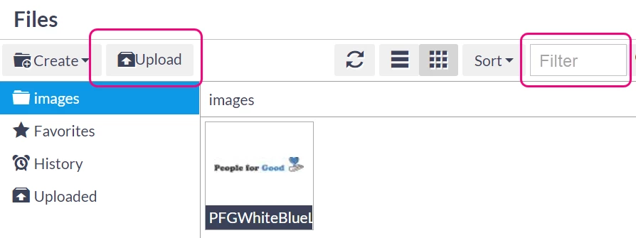 Image File Manager screen