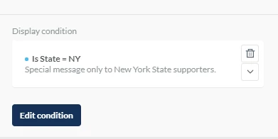 Display Condition example