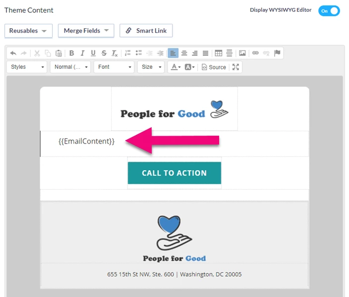 EmailContent is highlighted in the new theme design