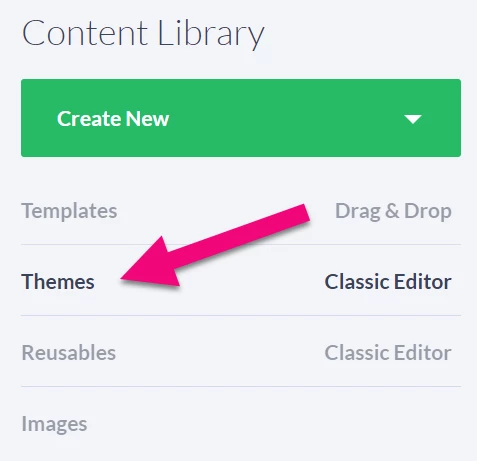Themes is highlighted in the menu