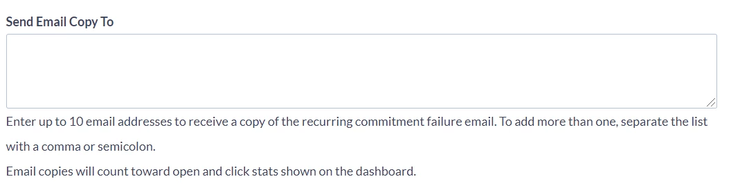 the send copy dialogue in the compose message step