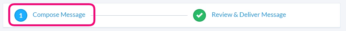 Triggered email compose message step highlighted