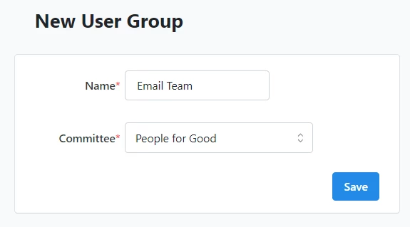 New User group creation